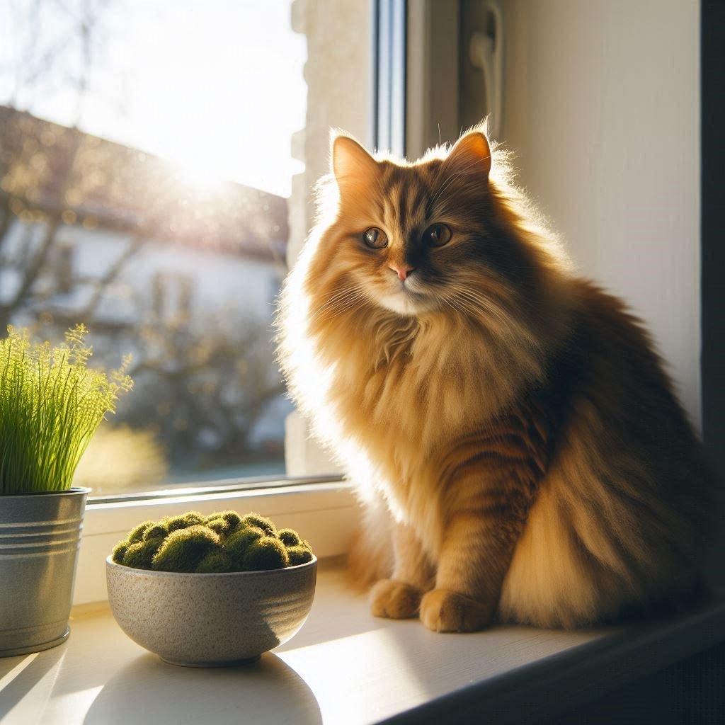 Cat with sea moss