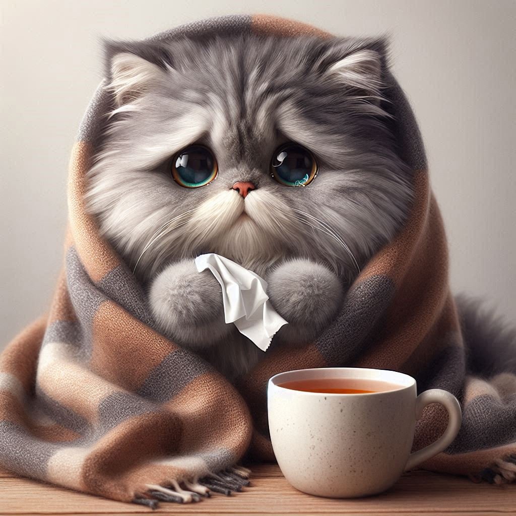 Cat with a cold